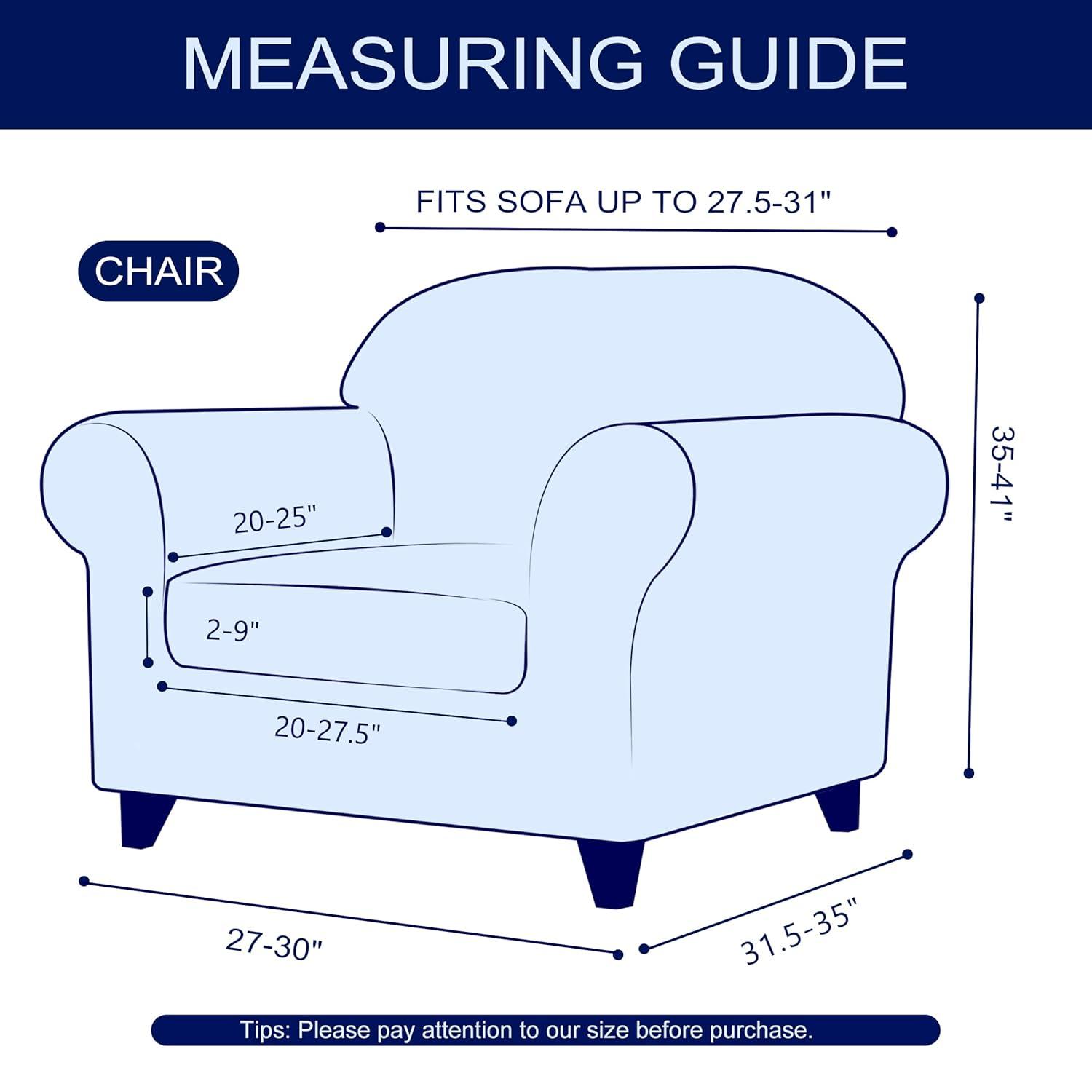 Subrtex 1-Piece Stretch Sofa Slipcover Non Slip Couch Cover (Sofa, Gray) Large/3-Seater: 72-92 inches wide