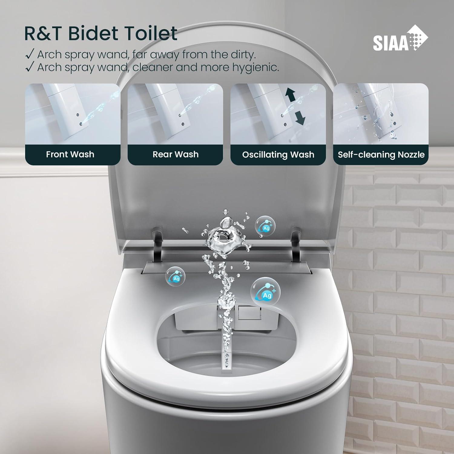 White High Efficiency One-Piece Smart Toilet with Bidet