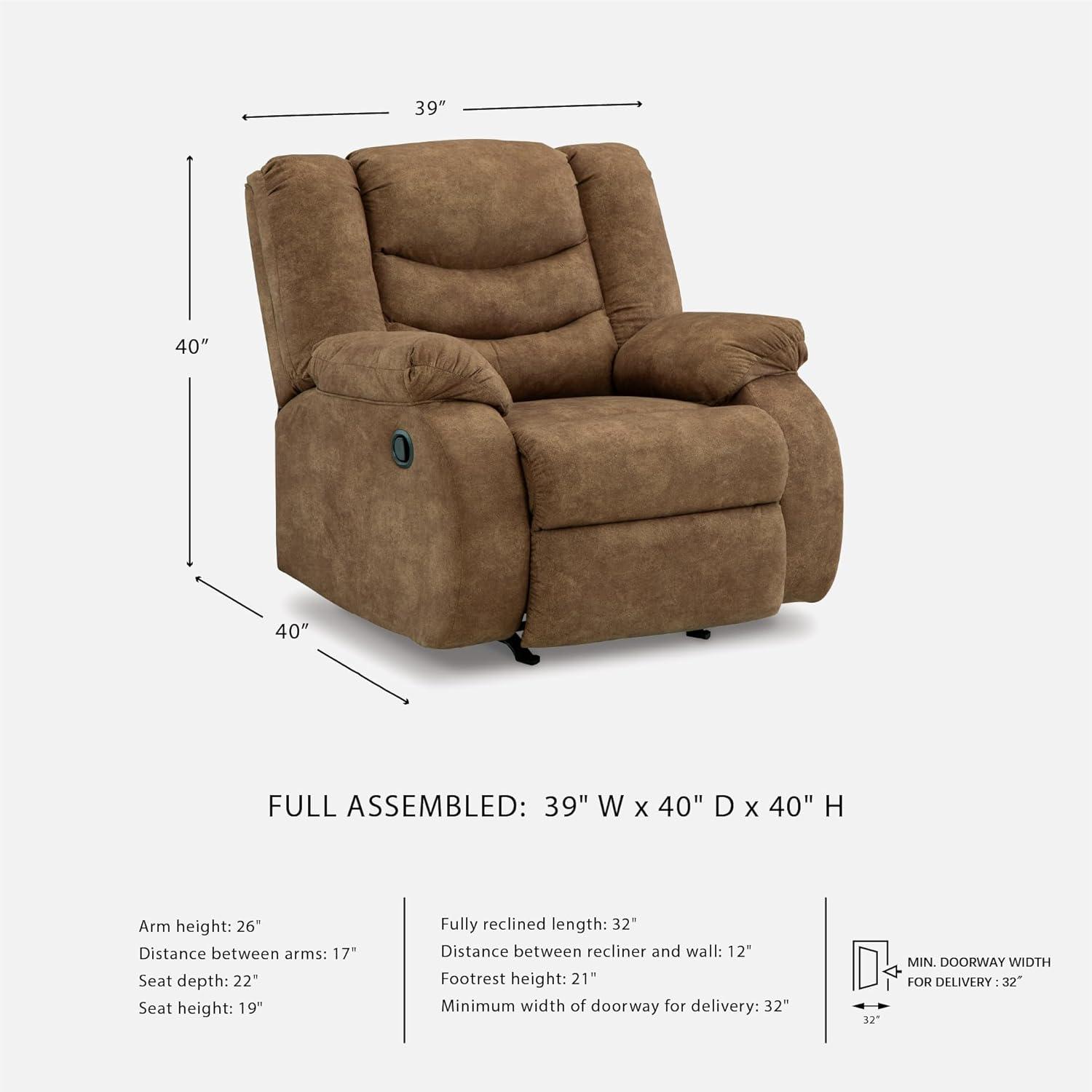 Contemporary Gray Faux Leather Stationary Recliner Chair