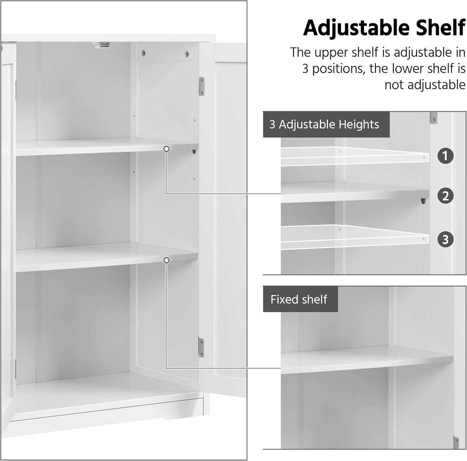 Yaheetech Wooden Bathroom Storage Cabinet Slide Floor Cabinet