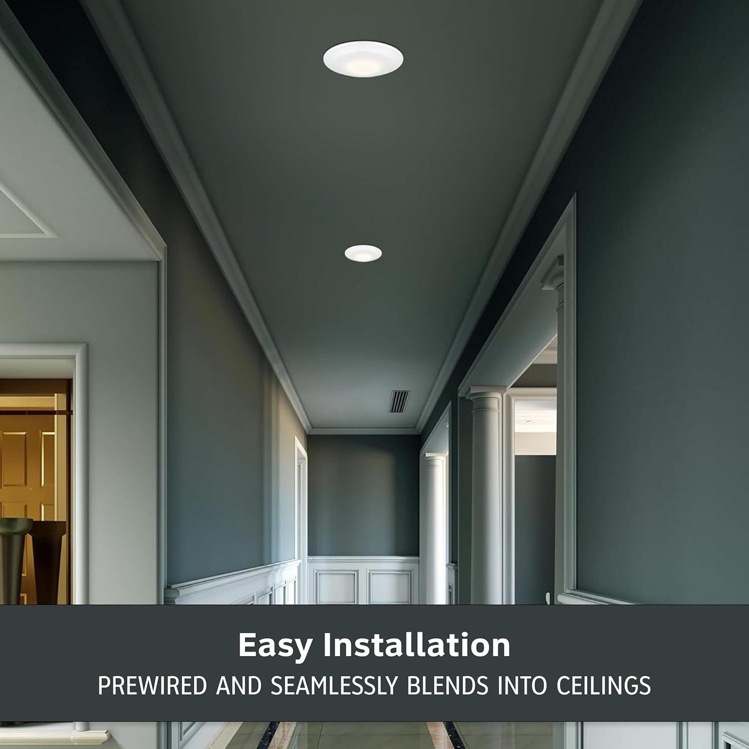 Designers Fountain LED Recessed Ceiling Lights 6 Pack, 7 inch CCT Disk Light Fixtures, Dimmable, 1000 Lumens, 3000K /4000K, White Trim, RC7WHWH8102C-6