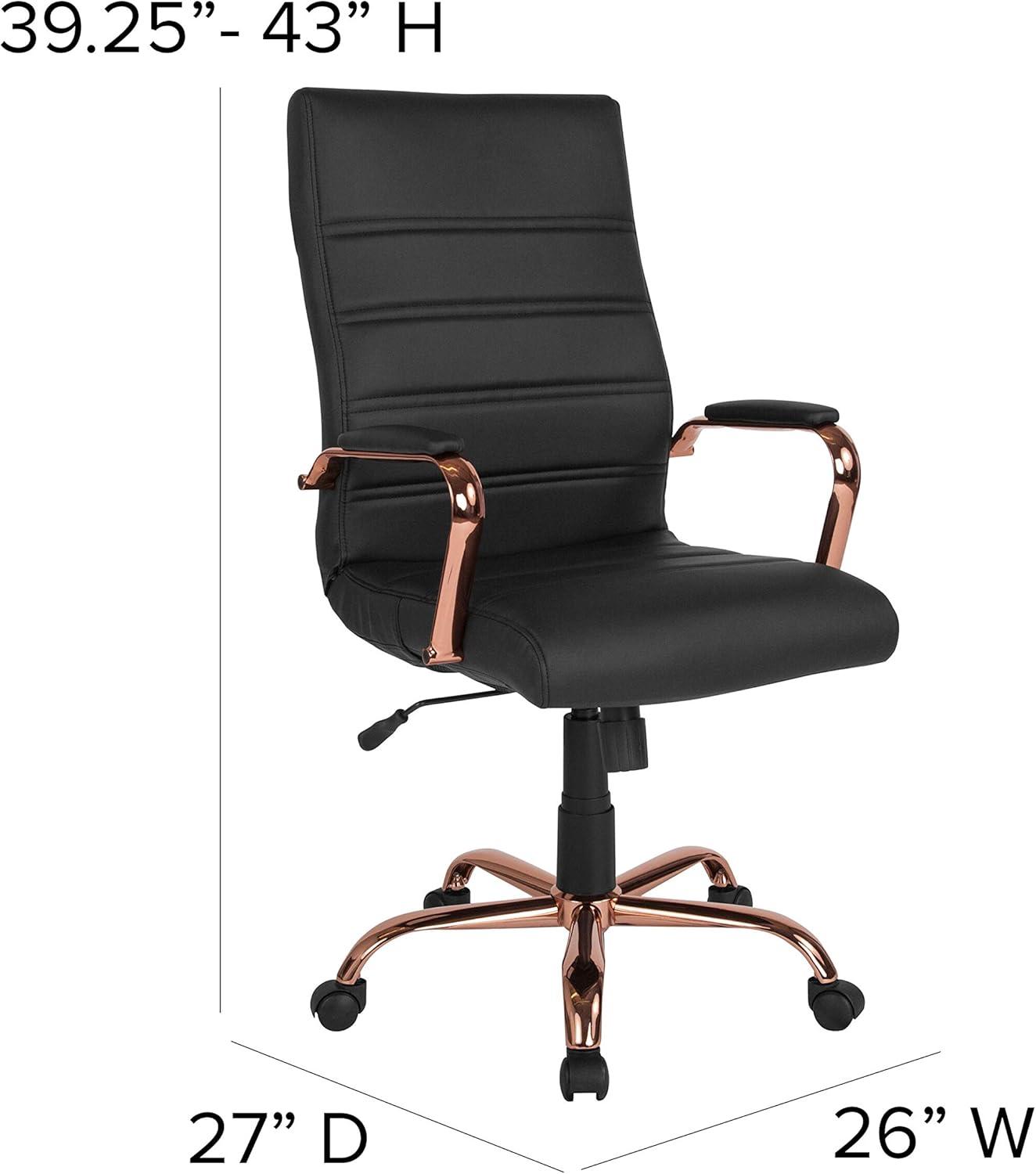 Flash Furniture High Back Executive Swivel Office Chair with Metal Frame and Arms