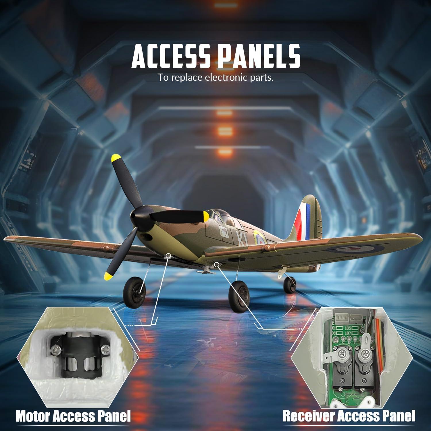 Open Box 4-CH Spitfire One Key Remote Control Airplane with Xpilot Stabilizer