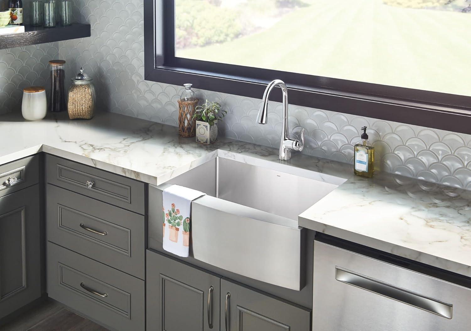 Moen Arbor One Handle Pulldown Kitchen Faucet Featuring Power Boost and Reflex