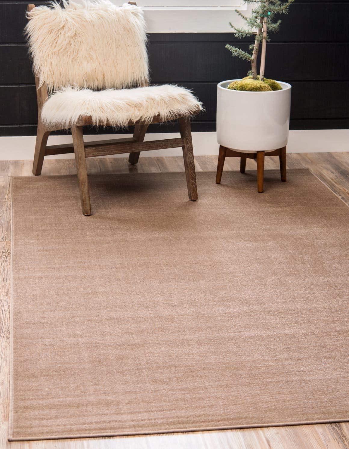 Unique Loom Williamsburg Collection Area Rug - Solid (5' 1" x 8' Rectangle Light Brown)