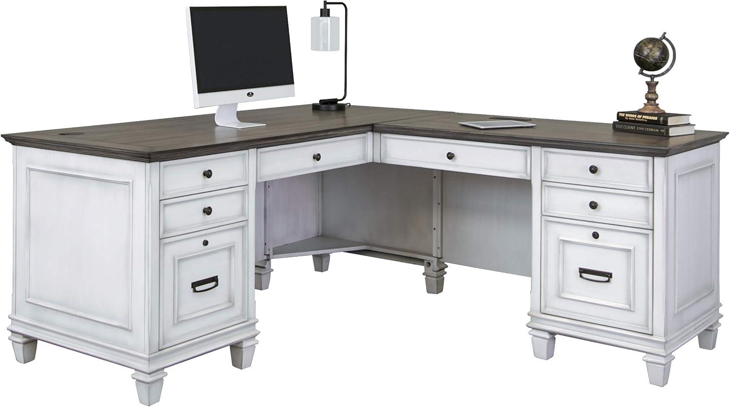 Hartford L Shaped Pedestal Desk - Martin Furniture