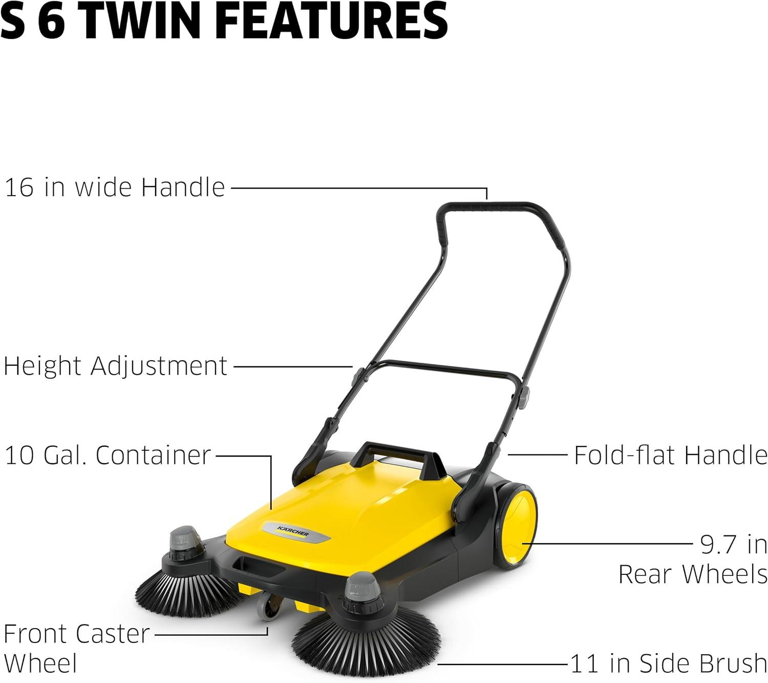 Kärcher S 6 Twin Yellow Cordless Walk-Behind Floor Sweeper