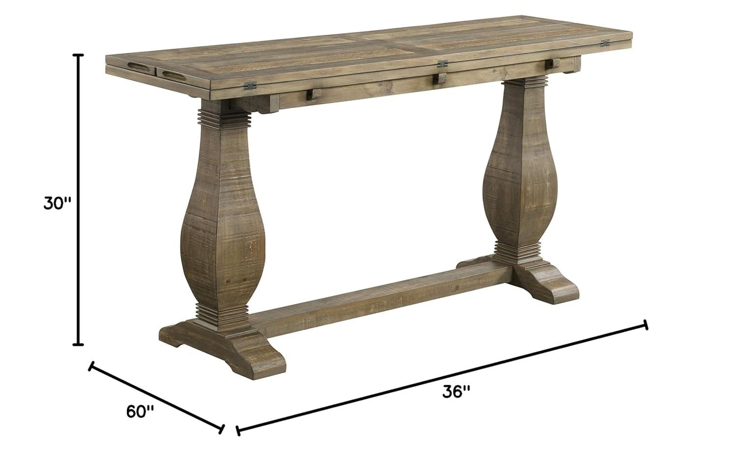 Martin Svensson Home Napa Solid Wood Flip Top Sofa Table Reclaimed Natural Brown