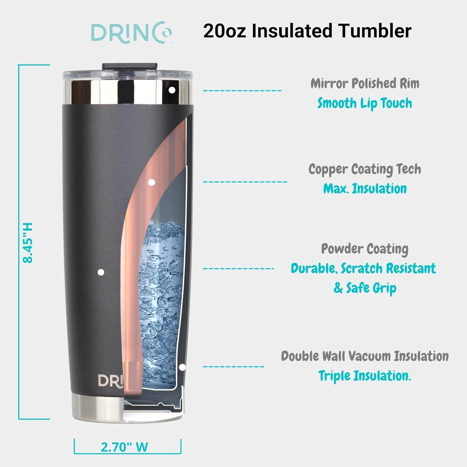 Drinco Drinco 20oz. Double Wall Insulated Stainless Steel Travel Tumbler