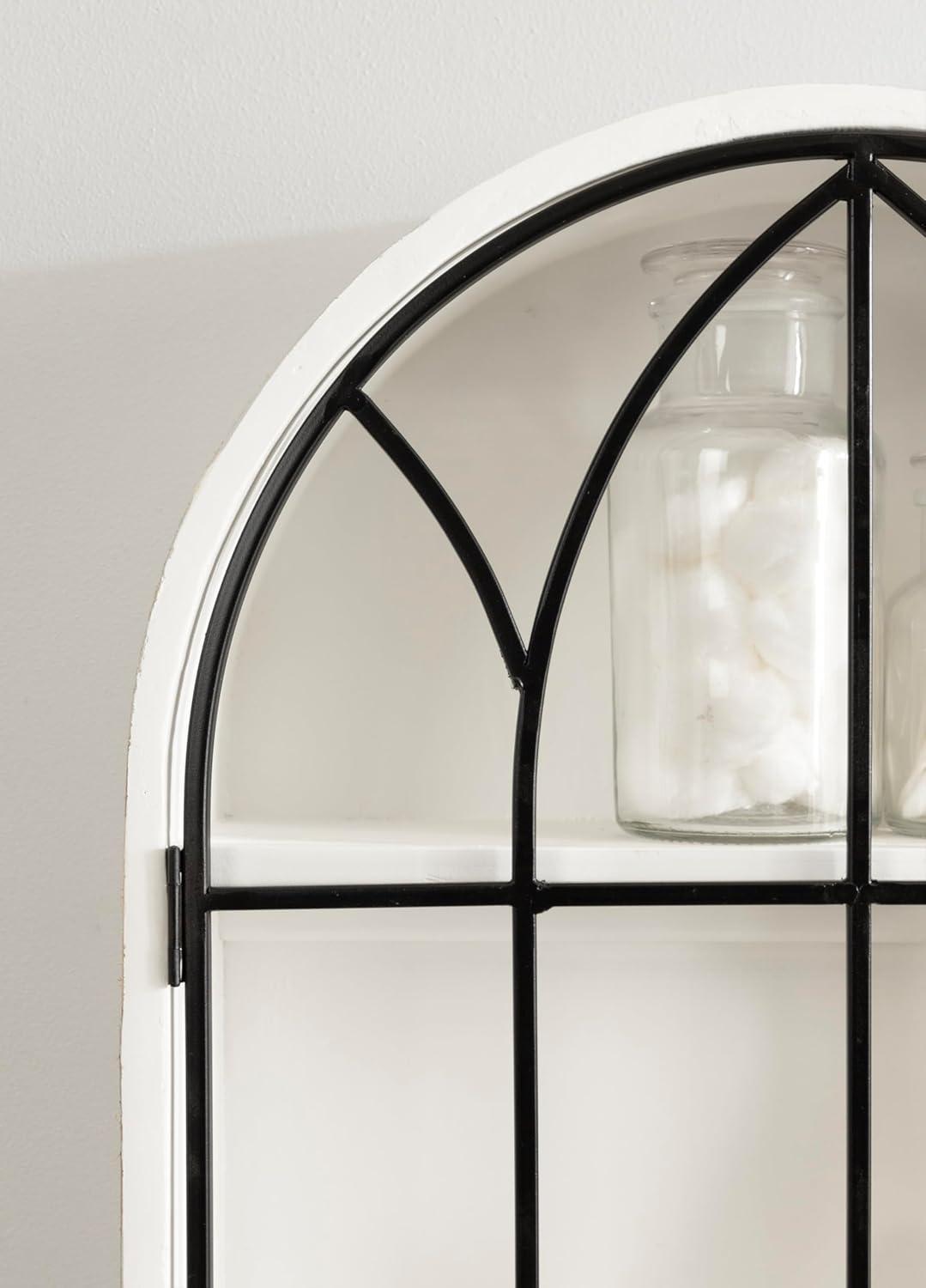 Kate and Laurel Megara Arched Wall Mounted Cabinet, 16x6x24, Black
