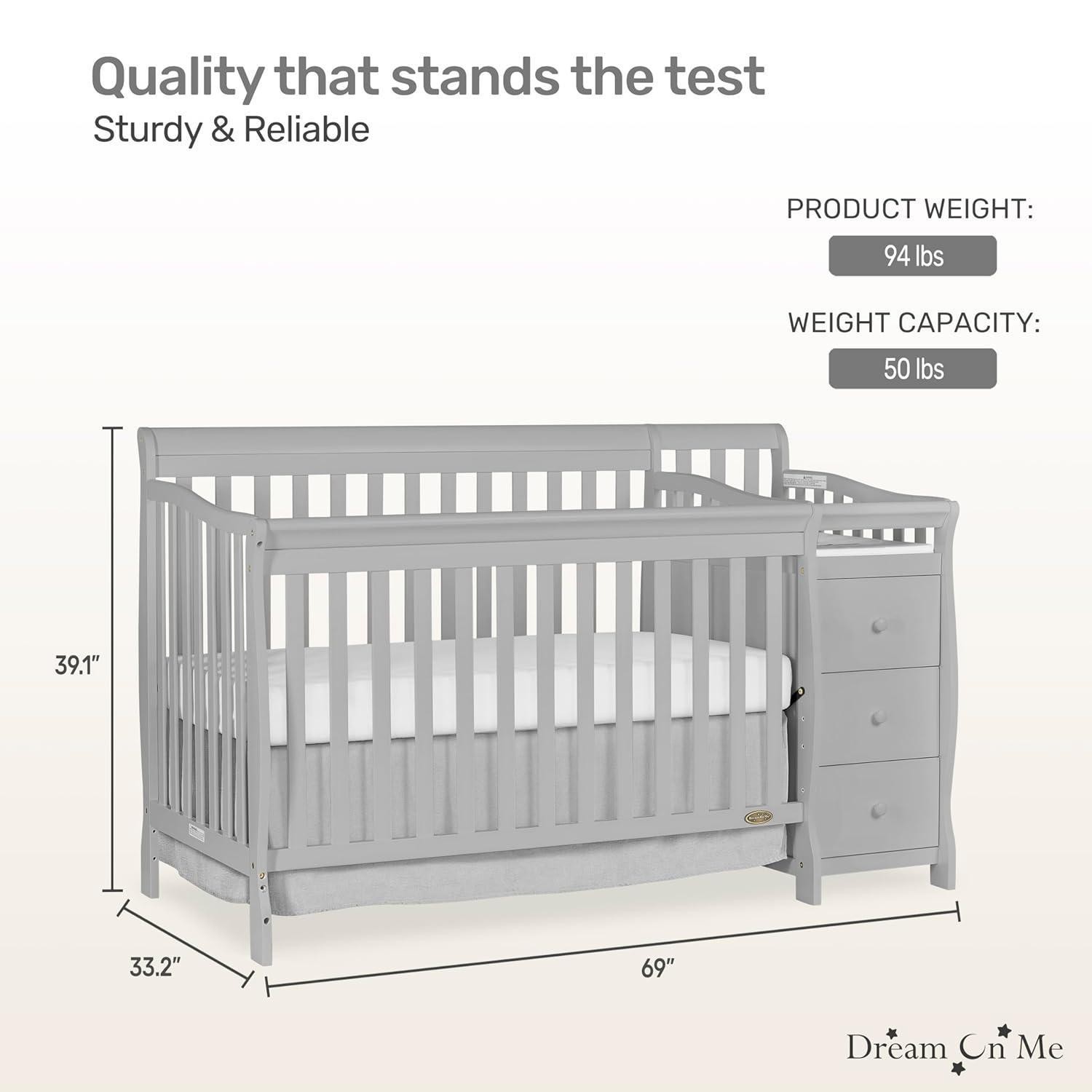 Dream On Me 5 in 1 Brody Convertible Crib with Changer