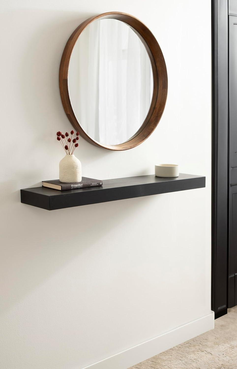 Kate & Laurel All Things Decor 36"x8" Havlock Wood Floating Shelf Black