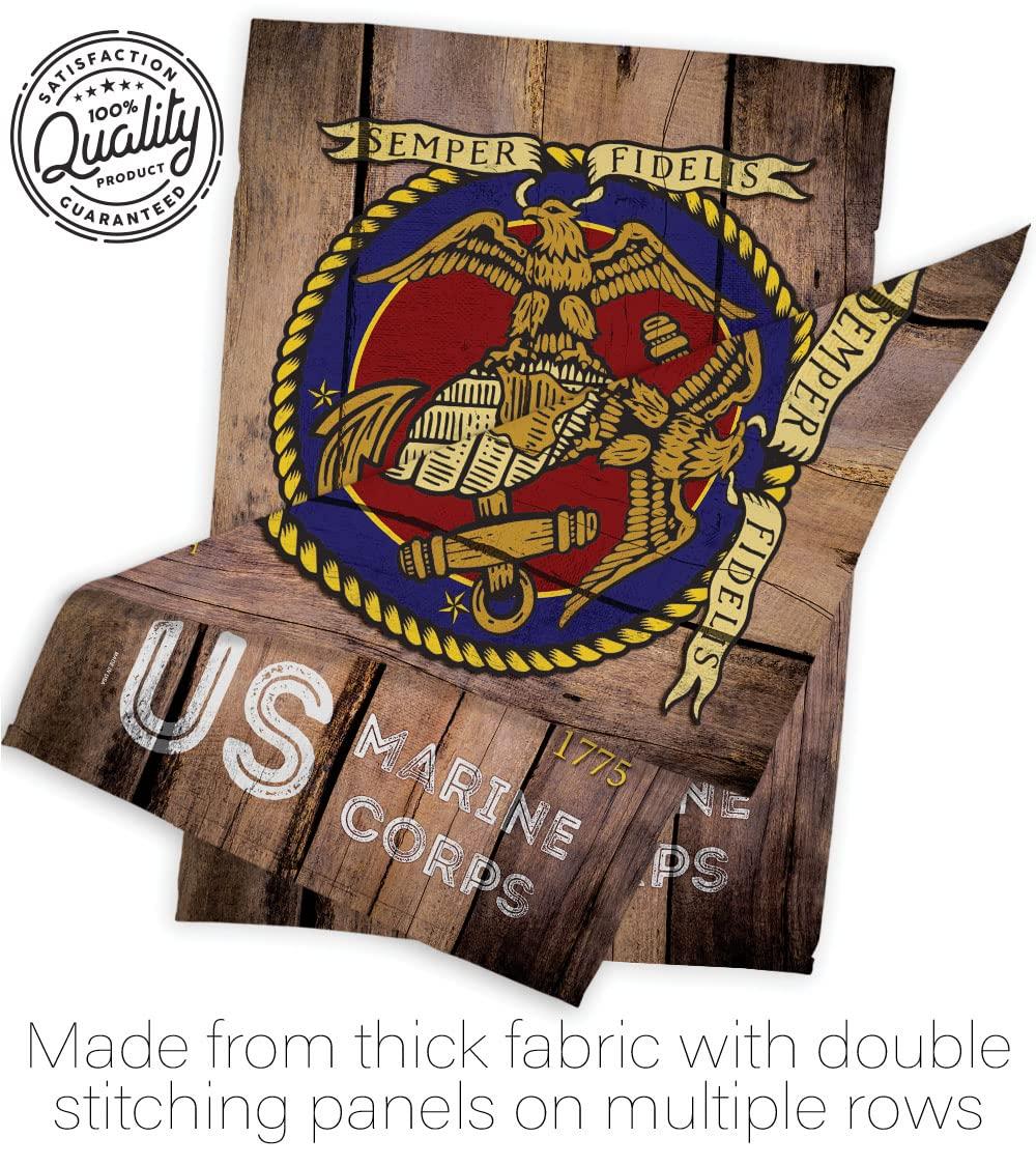 Angeleno Heritage G135083-BO 13 x 18.5 in. US Marine Corps Garden Flag with Armed Forces Double-Sided Decorative Vertical Flags House Decoration Banner Yard Gift