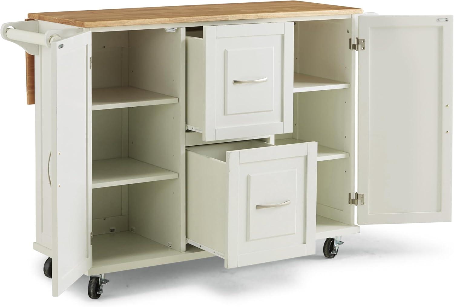 Homestyles Dolly Madison Wood Kitchen Cart in Off White