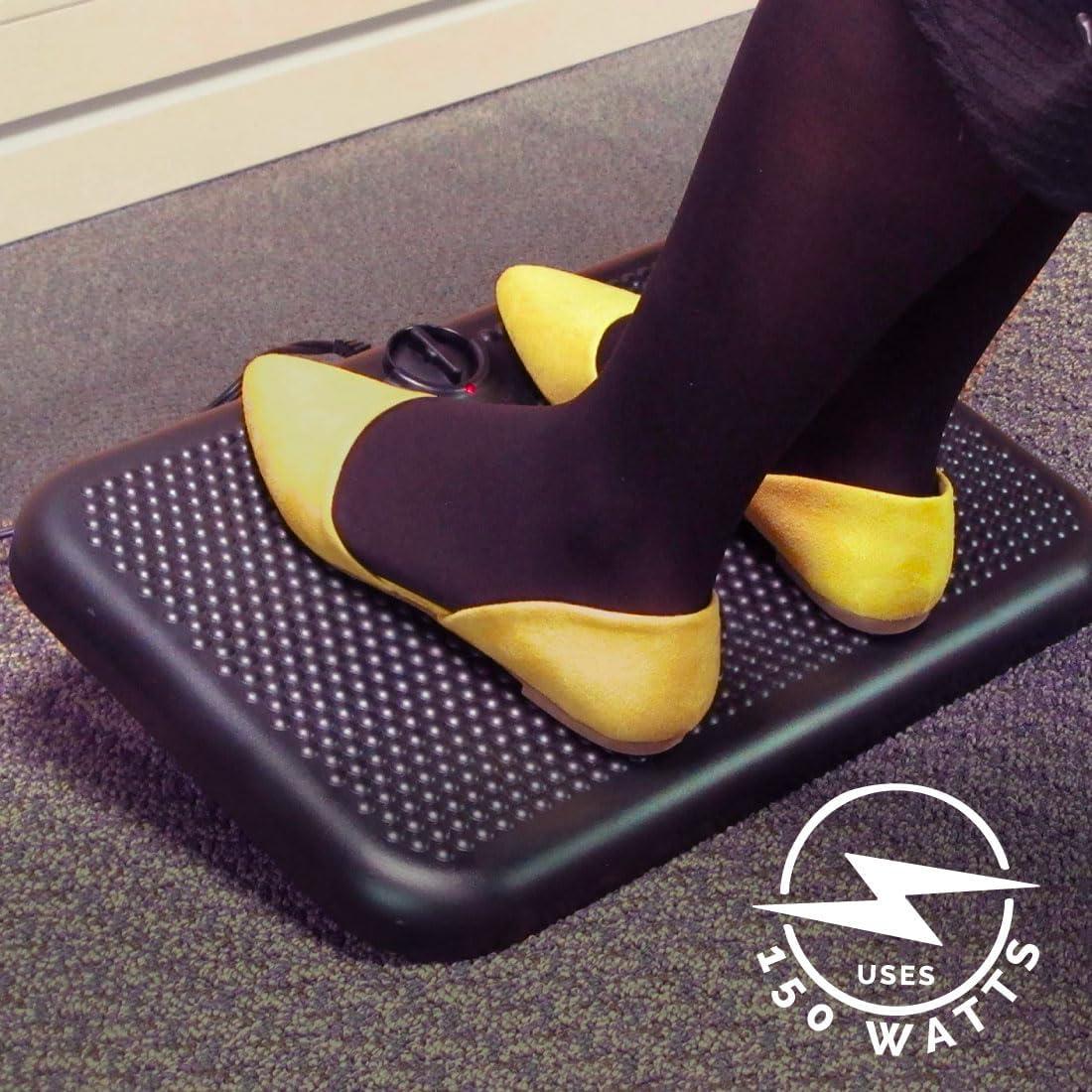 Indus Tool Toasty Toes Heated Footrest Black 90W TT: Adjustable Radiant Foot Warmer, Ceramic Element, Indoor Use