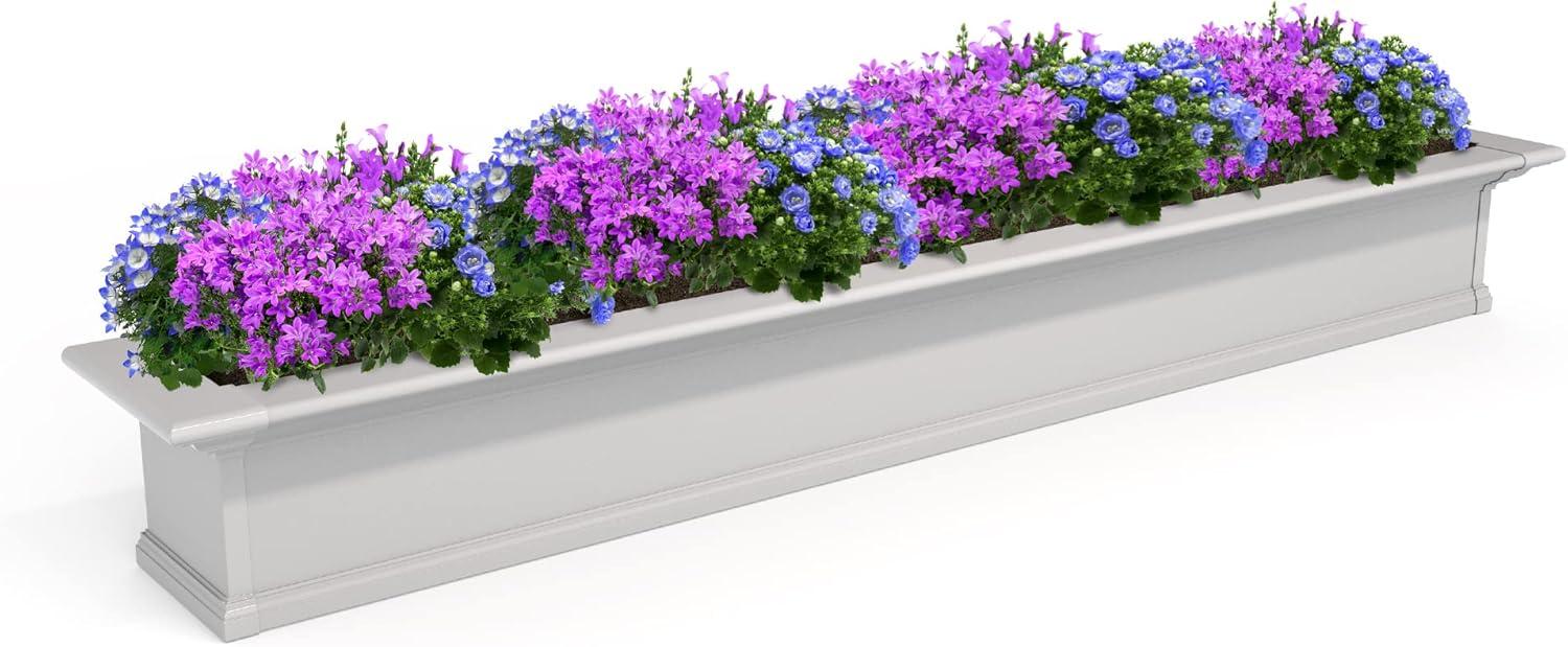 Yorkshire 6-Foot White Vinyl Outdoor Window Box