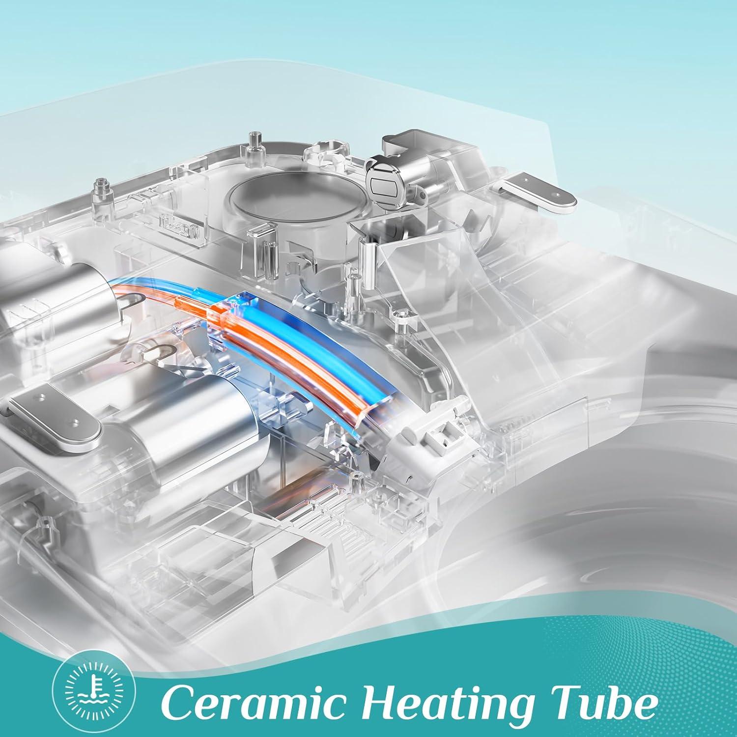 HOROW Elongated Tankless Toilet, One Piece Smart Toilet with Advance Heated Bidet Seat, Wireless Remote Control, Auto Open,HR-T05S