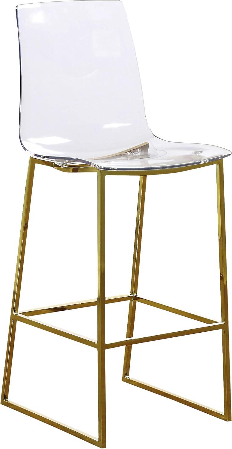 Meridian Furniture Lumen Gold Metal/Lucite Polycarbonate Stool