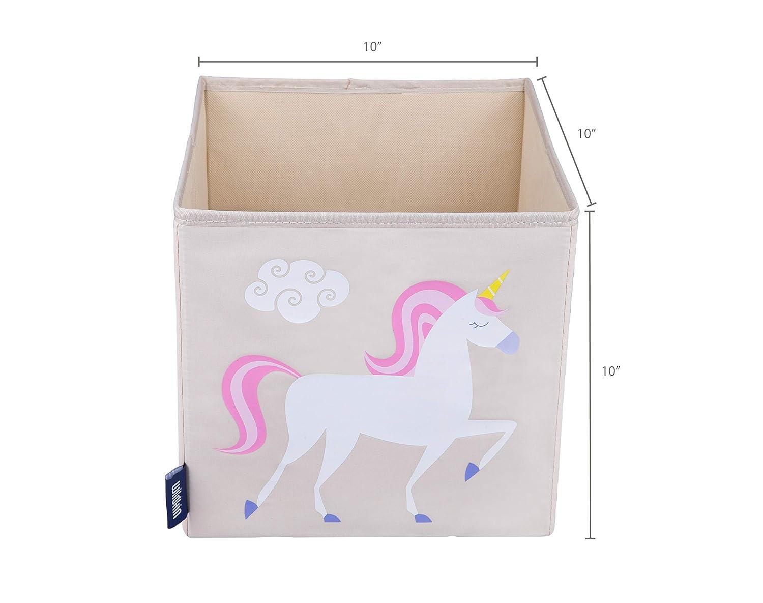Wildkin 10 Inch Kids Canvas Toy Storage Cube  (Mermaids)