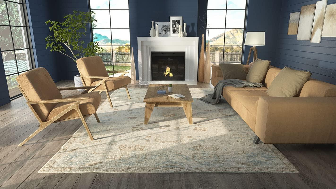 Momeni Anatolia Wool and Nylon Machine Made Beige Area Rug 7'9" X 9'10"