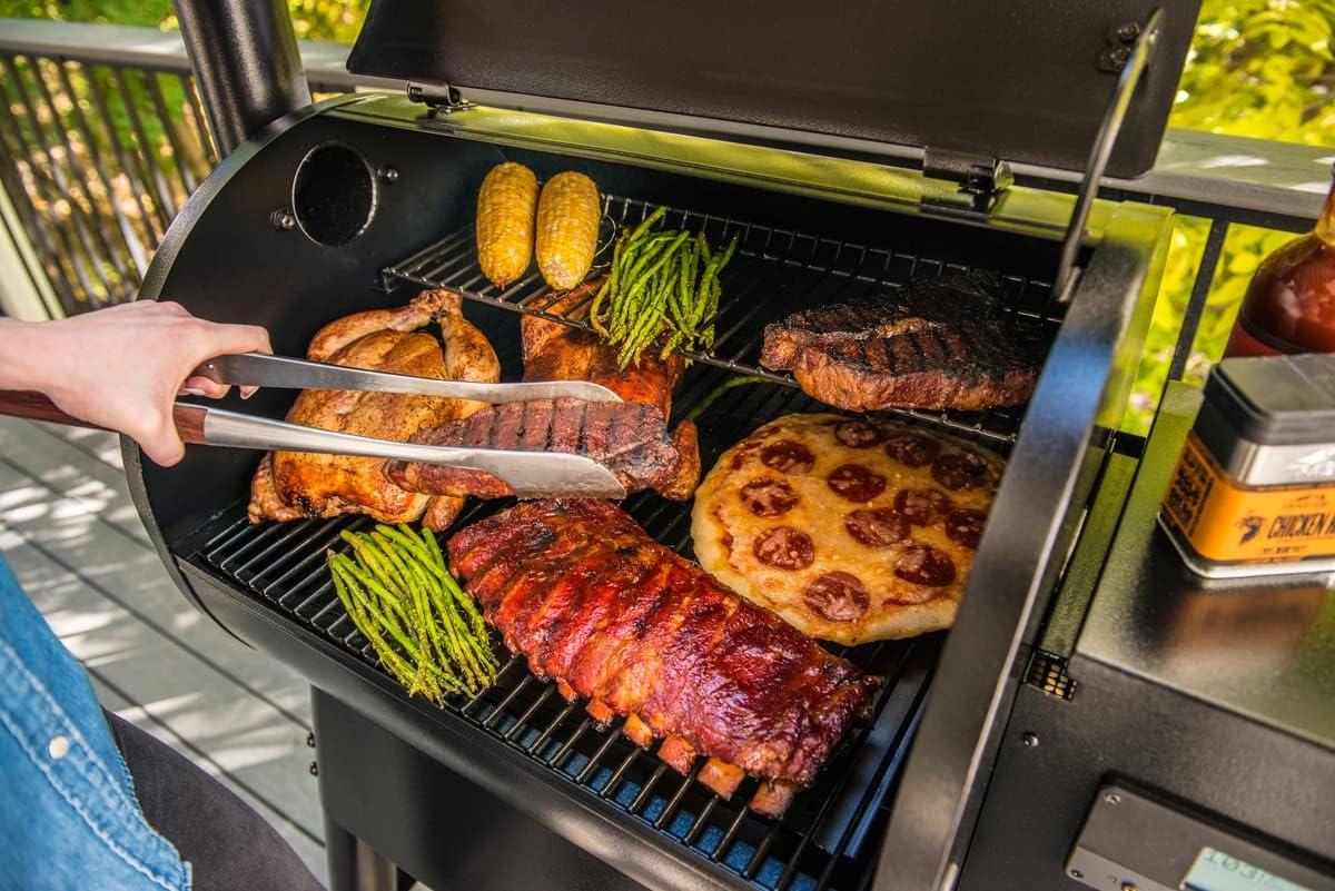 Black Steel WiFi-Enabled Wood Pellet Smoker Grill
