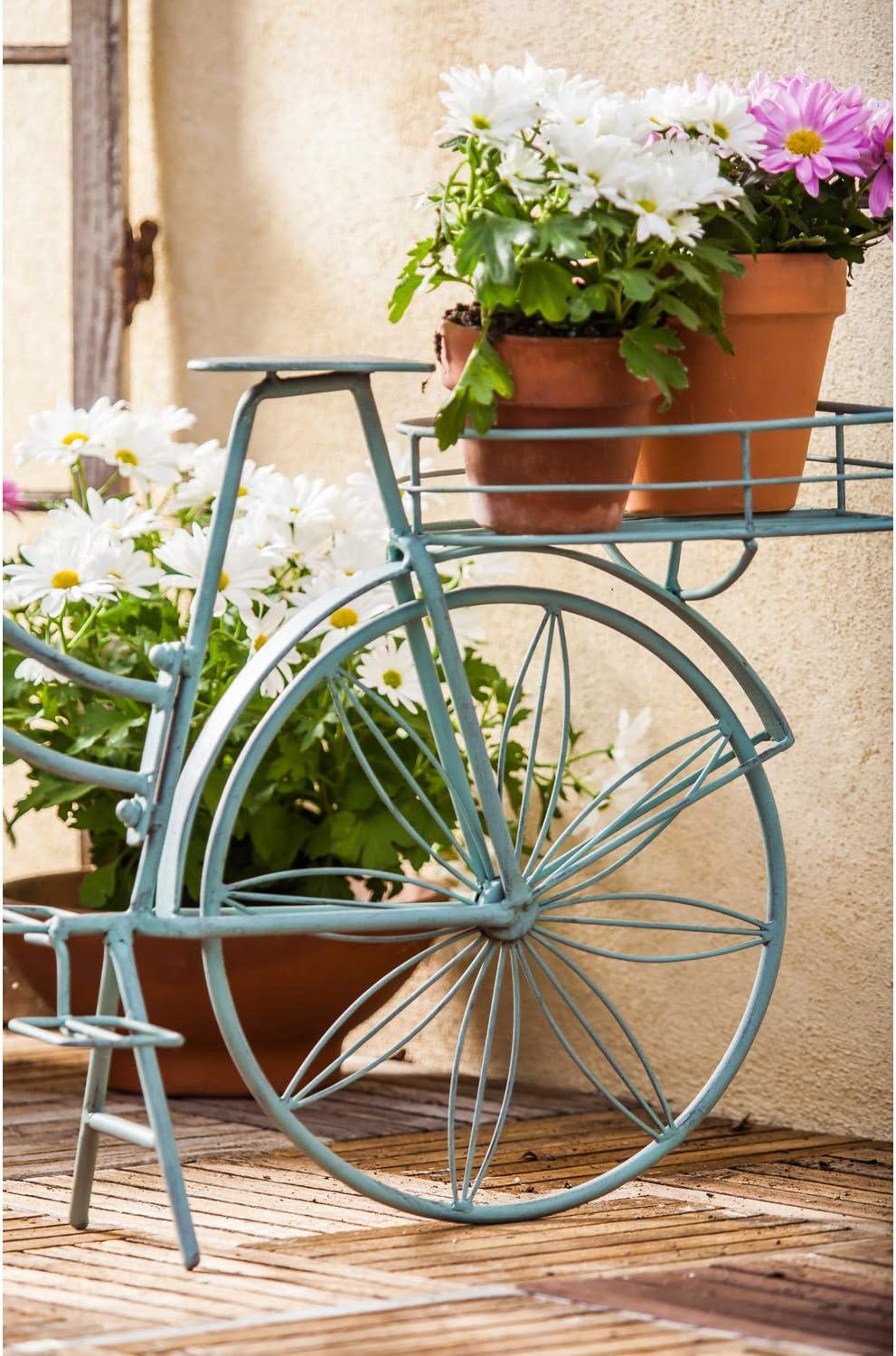 Evergreen Vintage Teal Bicycle Planter Outdoor Safe Decor