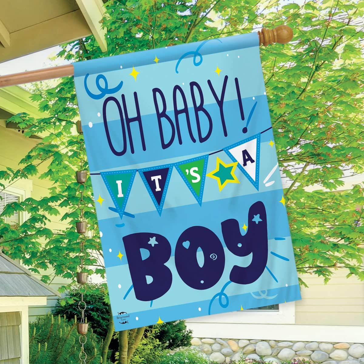 Baby Boy Double-Sided House Flag 28" x 40" Briarwood Lane