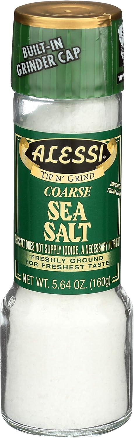 Alessi Coarse Sea Salt with Built-In Grinder, 5.64 oz