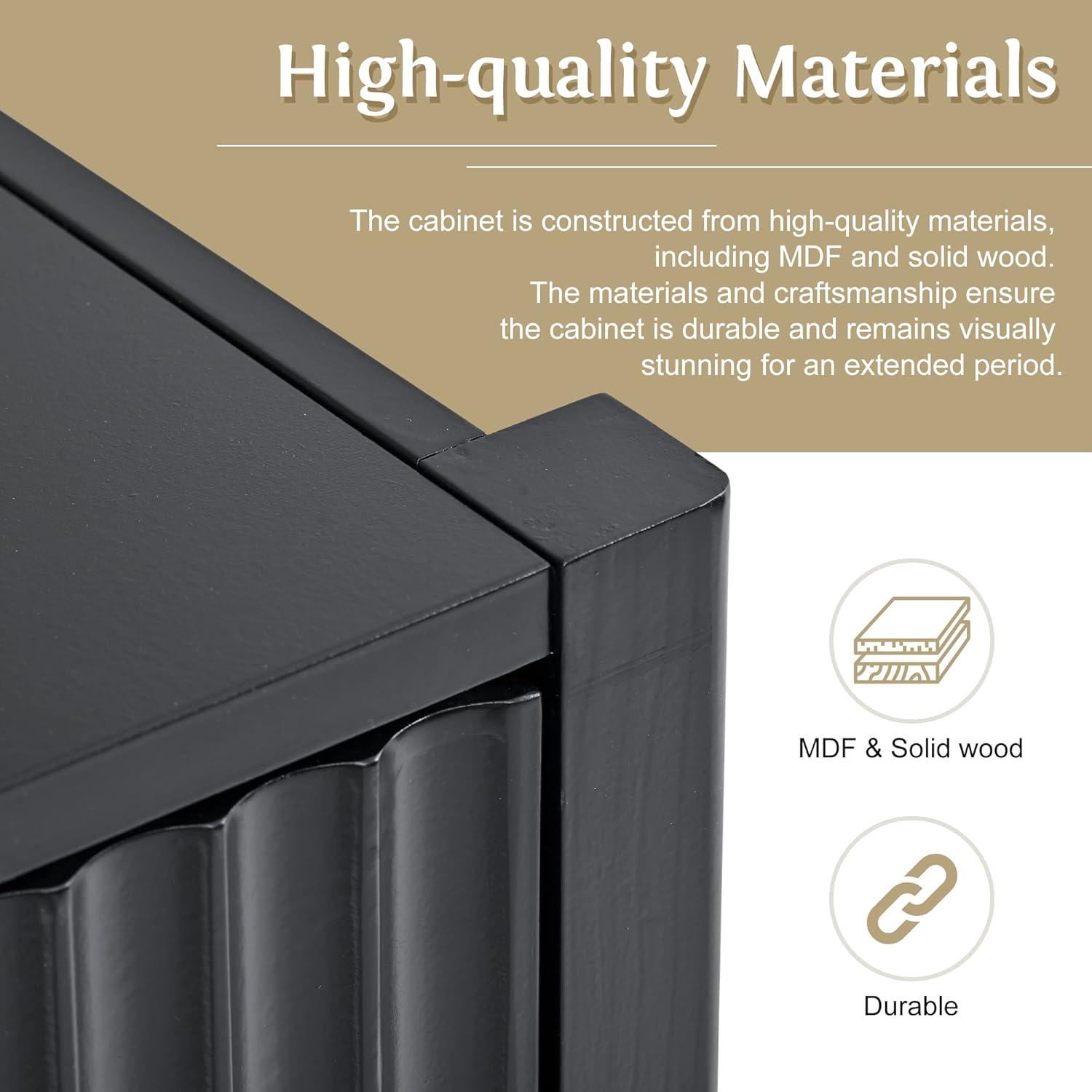 Condola Modern 63.1" Sideboard, Storage Credenza, Buffet Cabinet, Dining Cabinet with Metal Handles