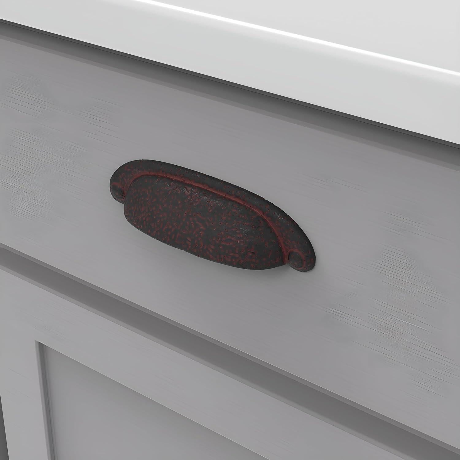 Refined Rustic Kitchen Cabinet Handles, Solid Core Drawer Pulls for Cabinet Doors, 3" & 3-3/4"(96mm)