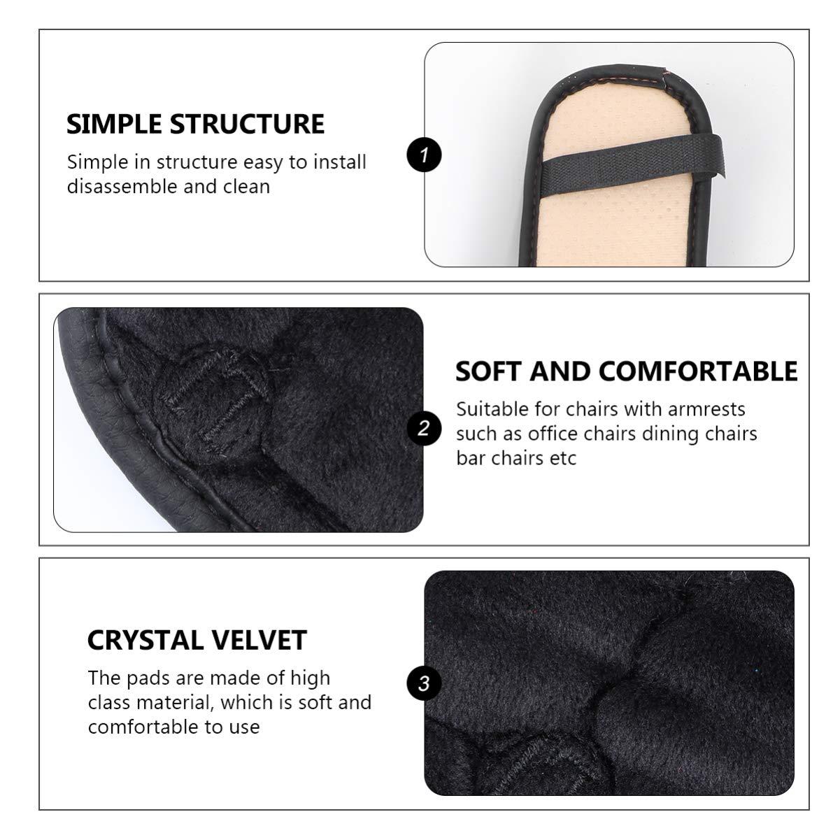 Black Memory Foam Office Chair Armrest Cushions