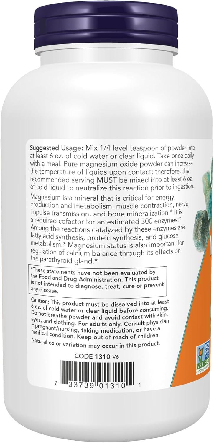 Magnesium Oxide Powder by Now Foods  -  8 oz Powder