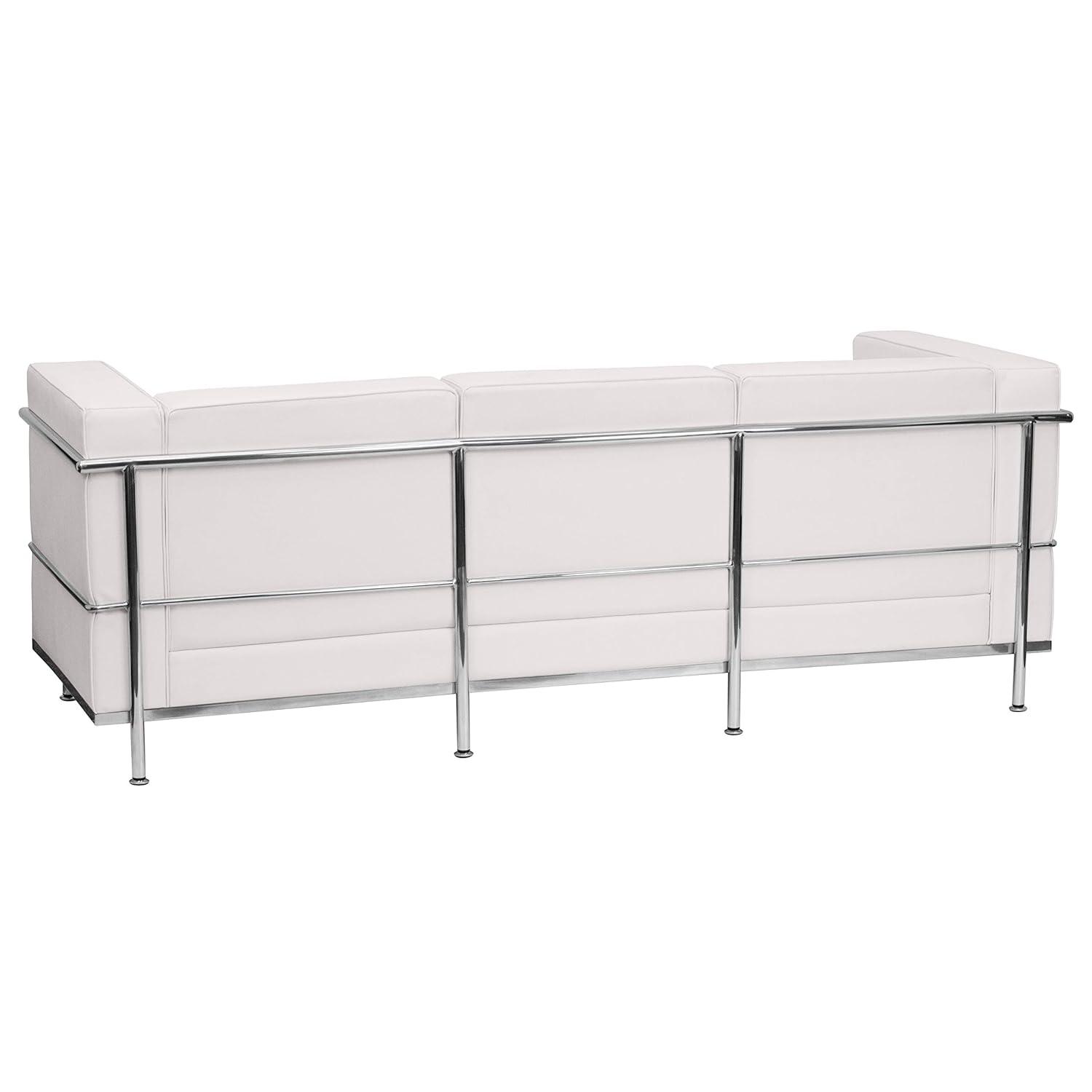 Flash Furniture HERCULES Regal Series Contemporary Melrose White LeatherSoft Sofa with Encasing Frame