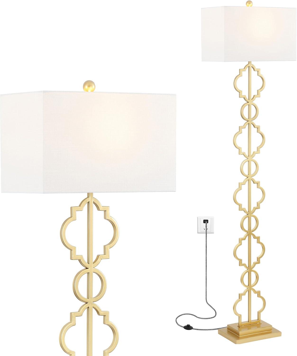 Jonathan Y Selina Iron Ogee Trellis Modern Led Floor Lamp