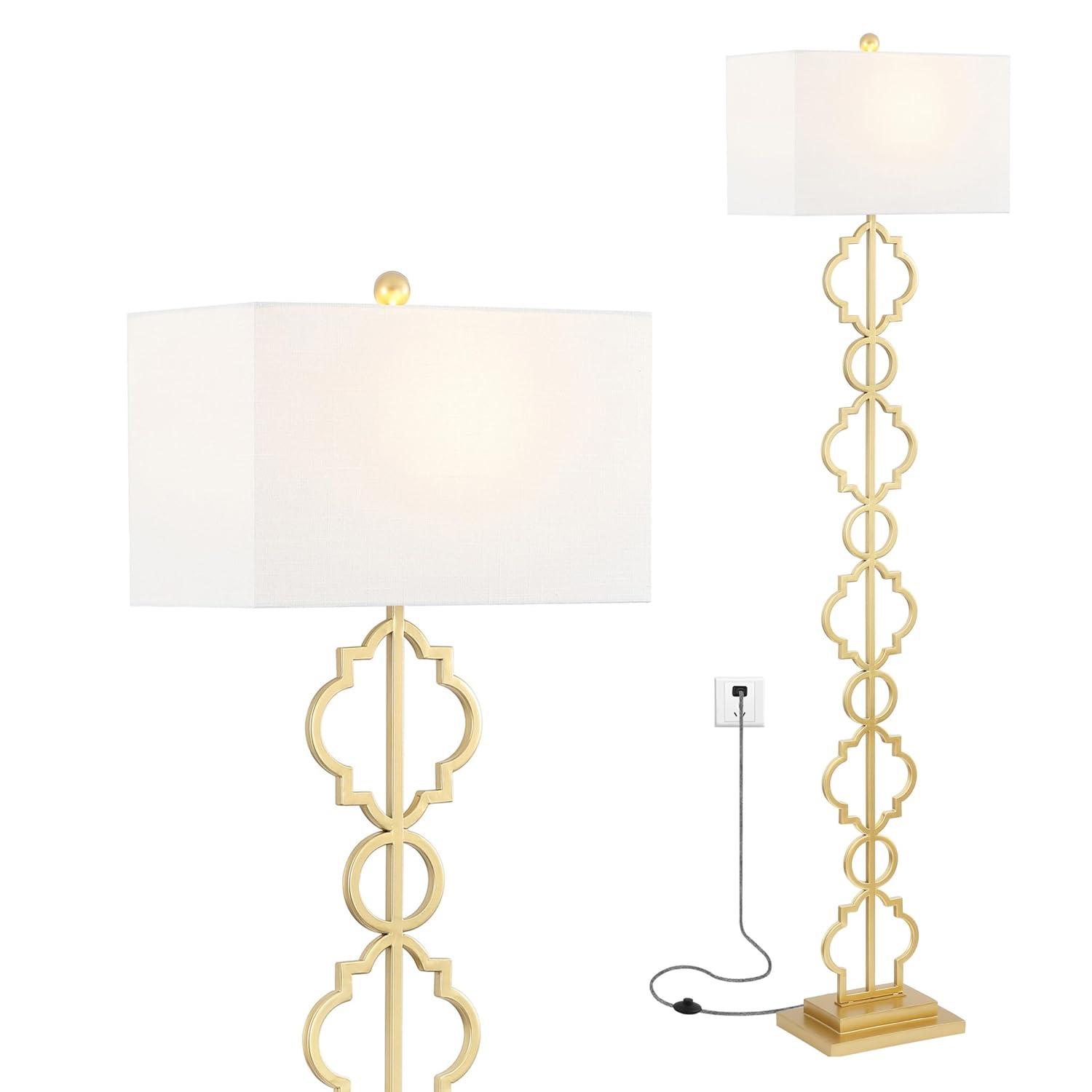 Jonathan Y Selina Iron Ogee Trellis Modern Led Floor Lamp