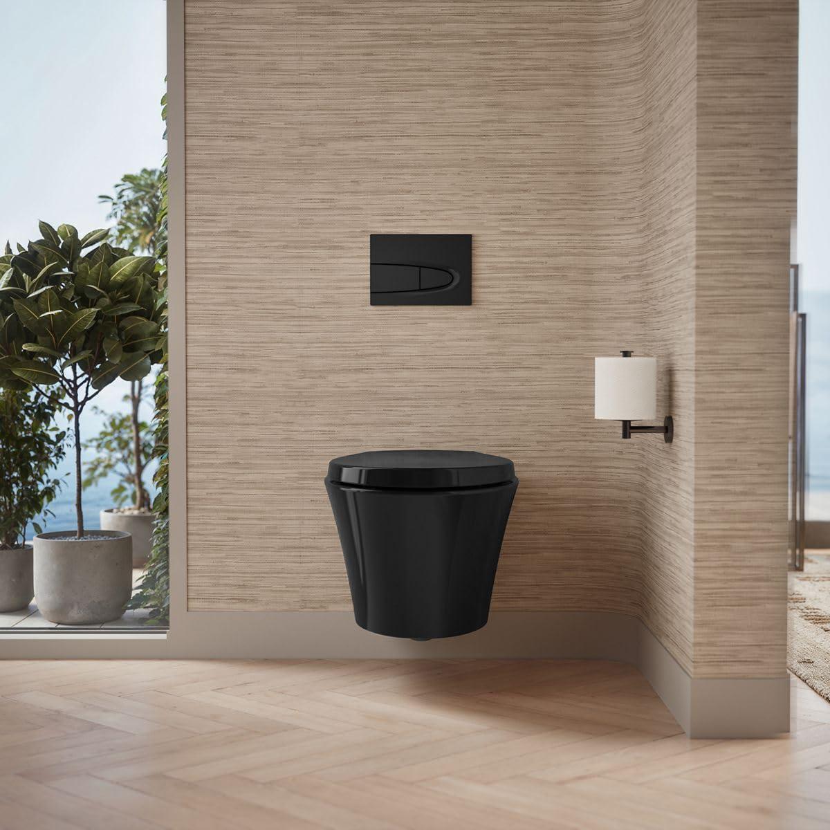 Veil Wall-Hung Compact Elongated Toilet, Dual-Flush
