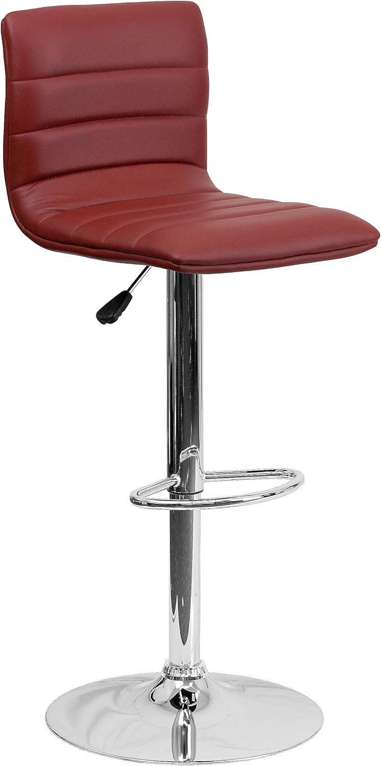 Flash Furniture Modern Vinyl Adjustable Height Barstool with Horizontal Stitch Back