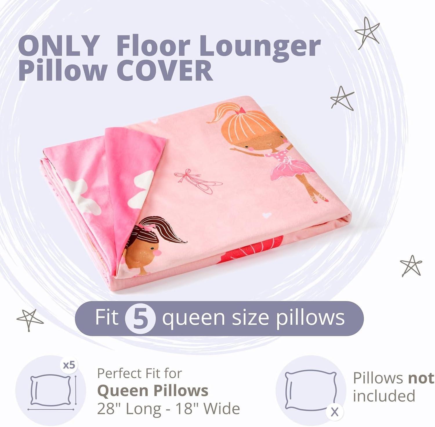 Butterfly Craze Butterfly Craze Floor Pillow Case, Mattress Bed Lounger Cover, Galaxy Blue, Queen Size - for Kids & Adults