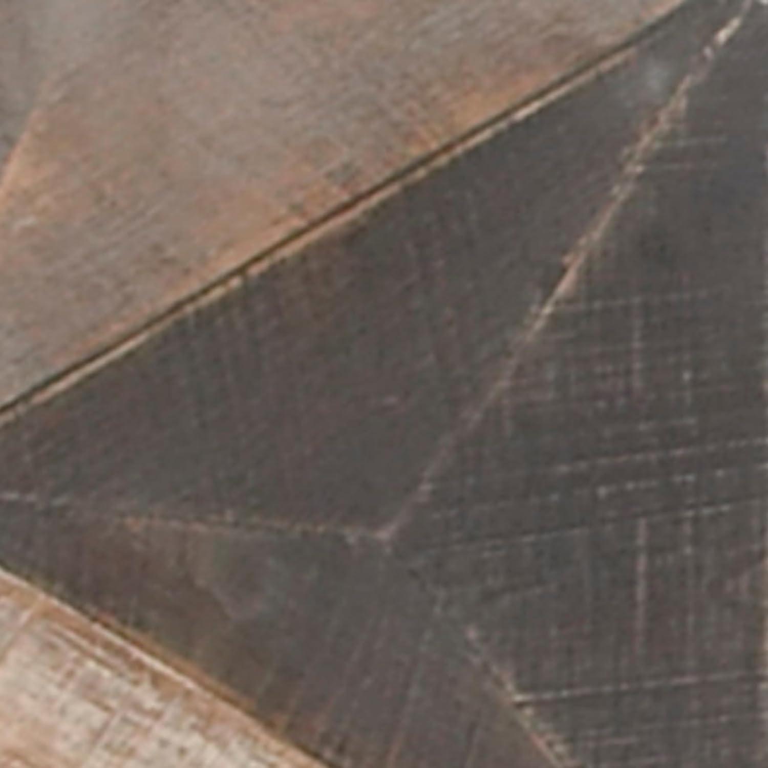 DecMode Decoración de Pared con Patrón de Azulejos Triangulares de Madera Tallada Estilo Granja con Acabado Marrón/gris, 11"Ancho x 36"Alto