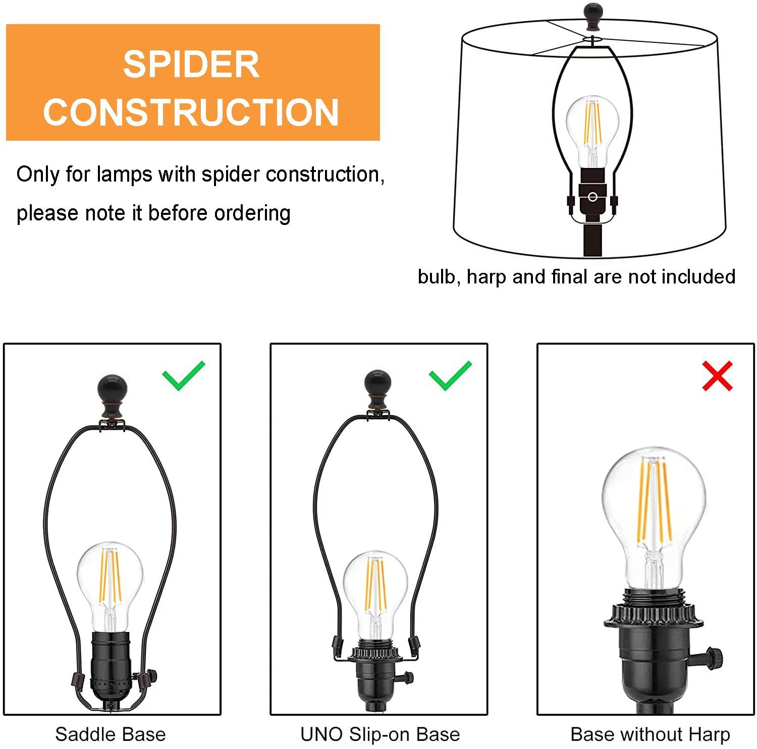 Lamp Shades Set of 2, Drum Lamp Shades for Table Lamps 11.6" Top x 12.6" Bottom x 9.8" High (Spider Fitter), Natural Linen Medium Lampshades for Floor Lamps Bedside Lamps, Beige