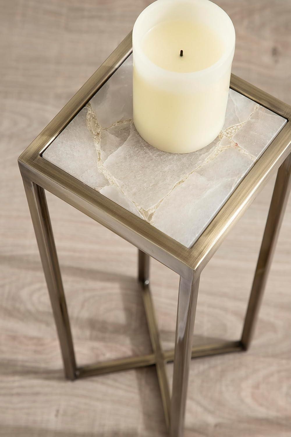 Kate and Laurel Jaspur Square Metal Drink Table, 7x7x21, Gold