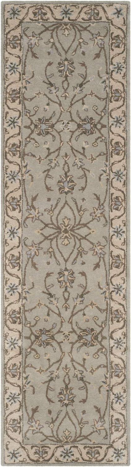 Elegant Heritage Hand-Tufted Wool Runner Rug in Gray