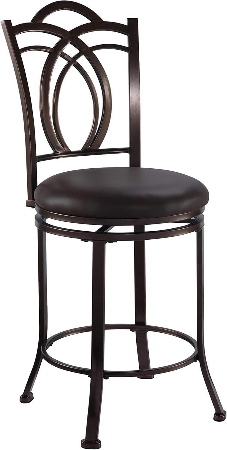 Lockridge Swivel Metal Leg Stool With Faux Leather Stool