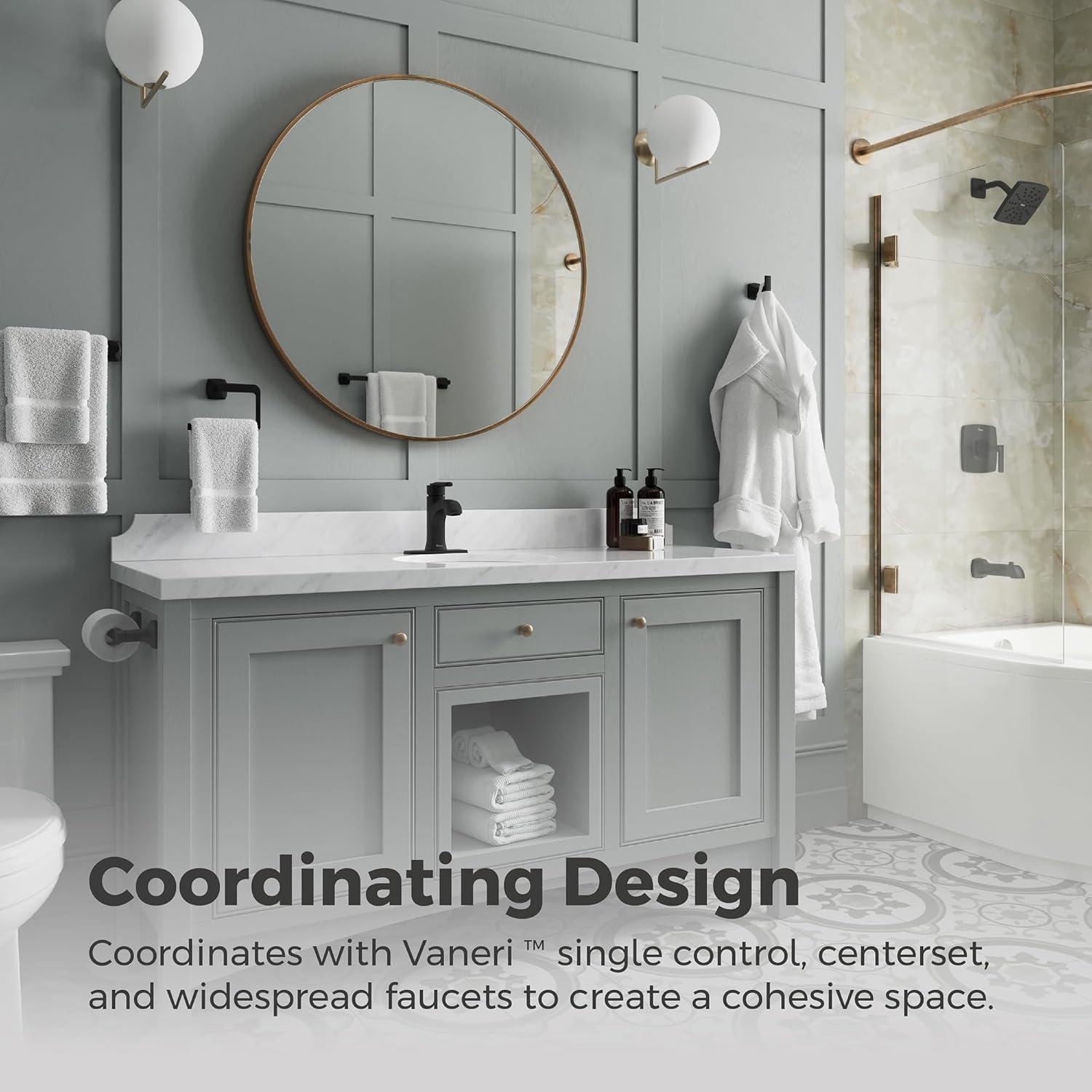 Vaneri 24-Inch Matte Black Wall Mounted Towel Bar