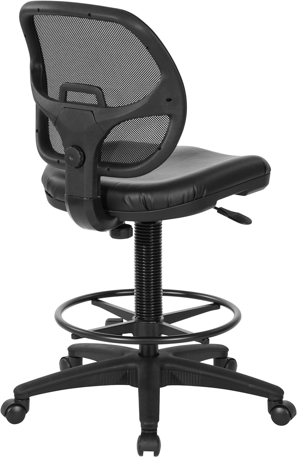 Office Star Products Deluxe Mesh Back Drafting Chair with 18" Diameter Foot Ring