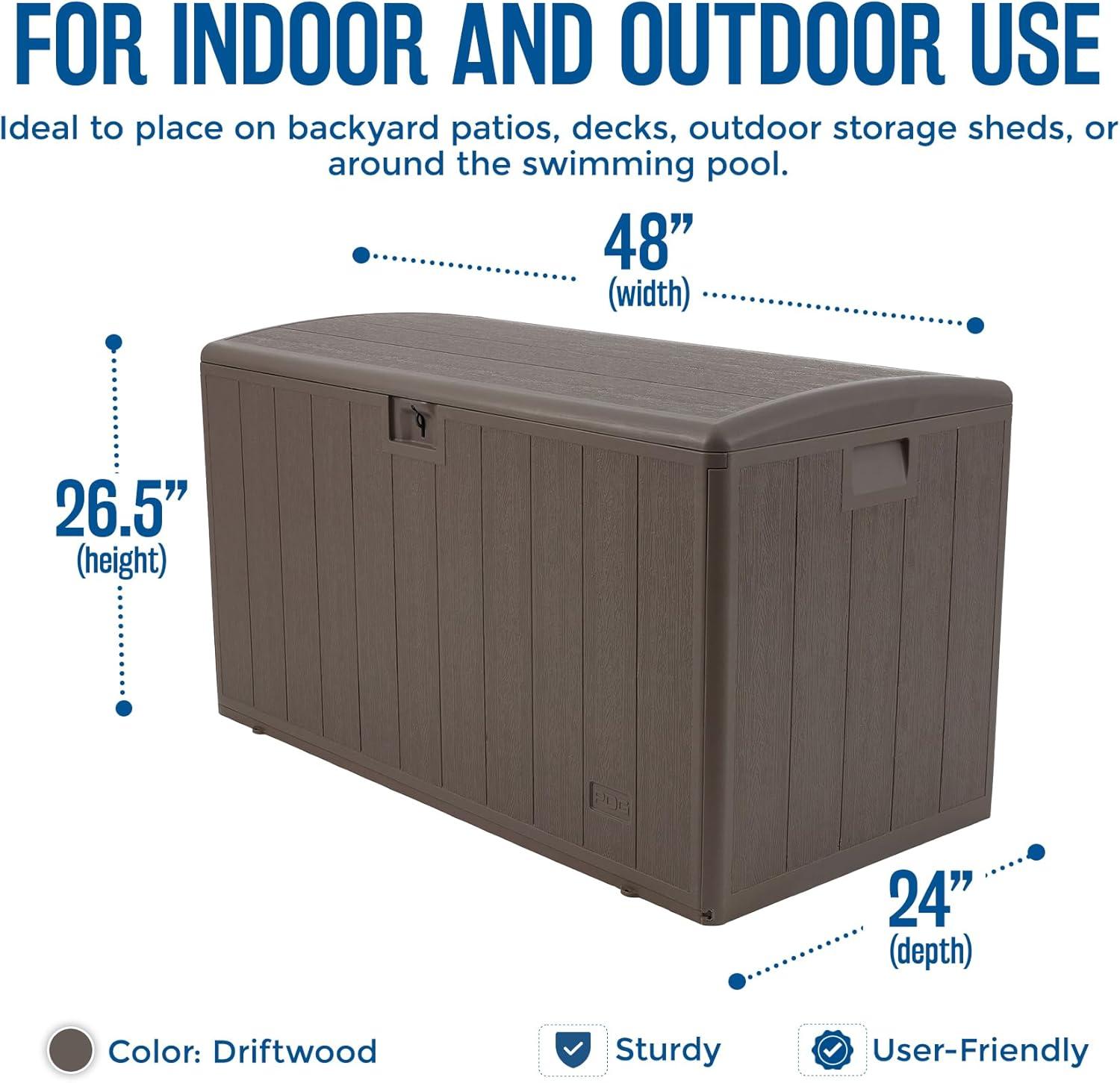 Plastic Development Group 105 Gallons Water Resistant Resin Deck Box