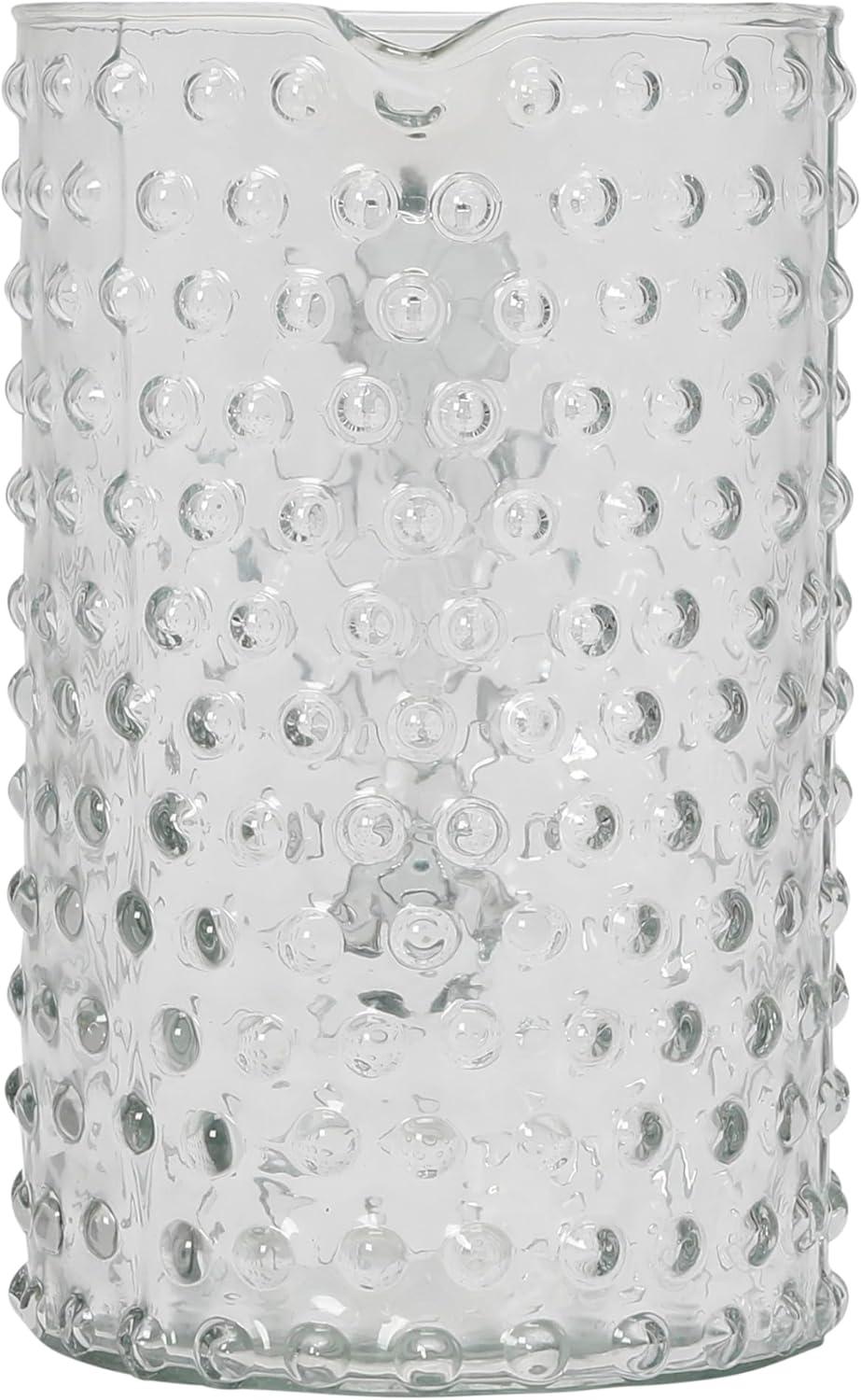 Creative Co-Op Hand Blown Glass Hobnail Pitcher, Clear