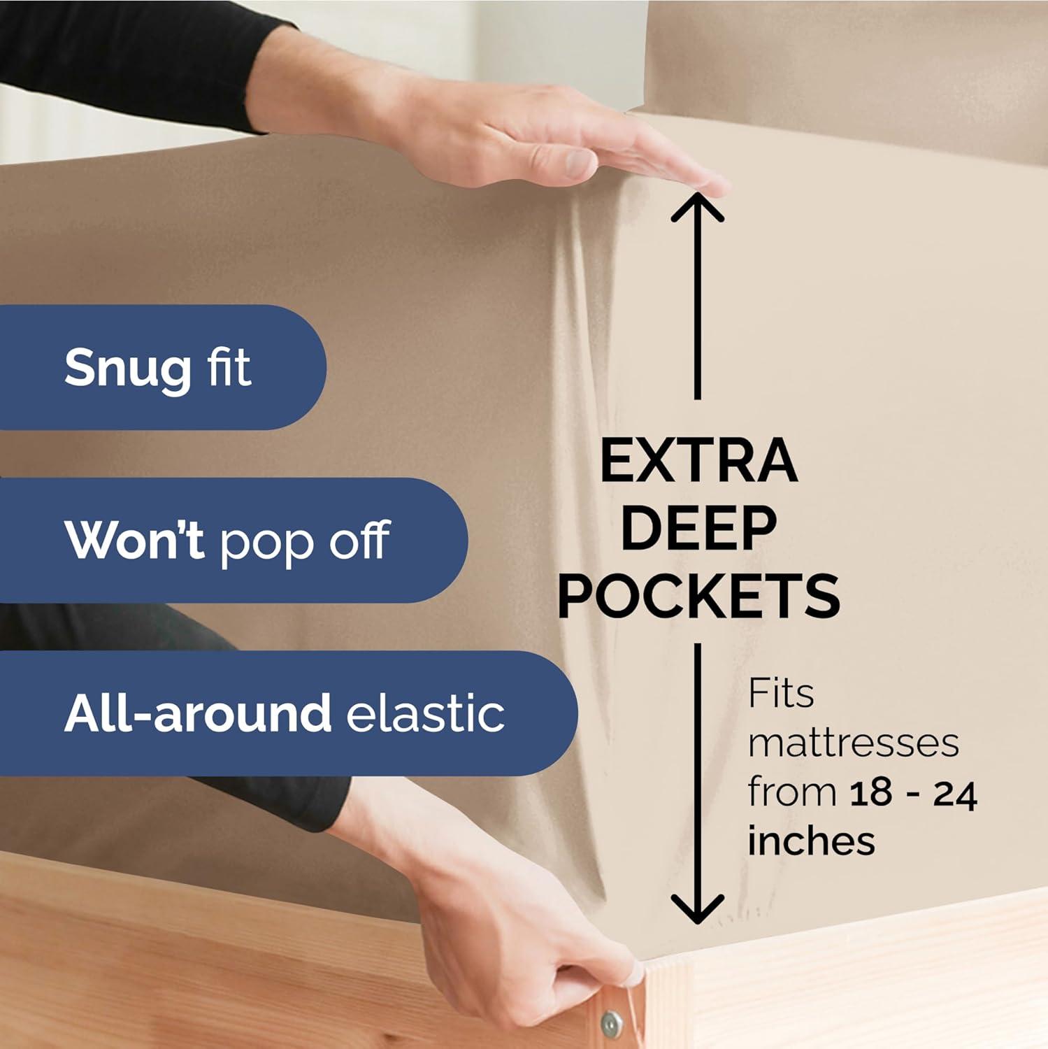 CGK Linens Extra Deep Pocket luxury Sheet Set - Solid Ultra Soft & Cooling Sheet Sets