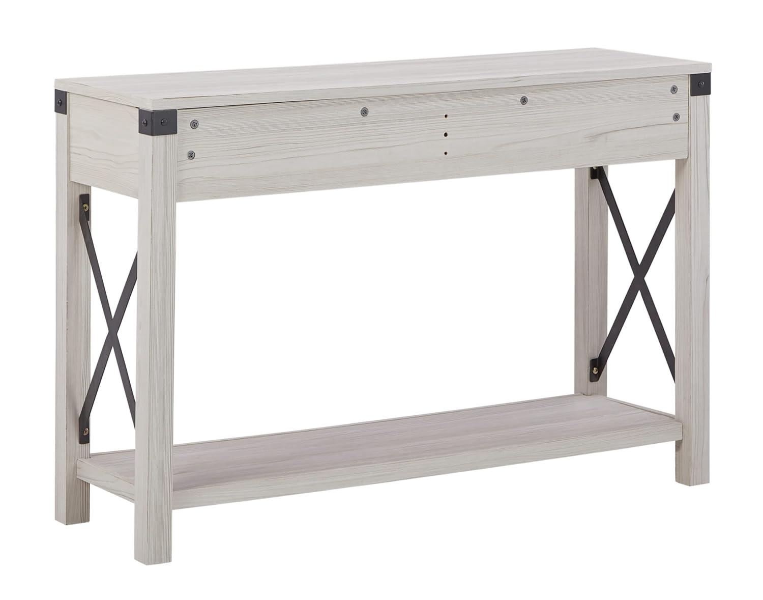 Bayflynn Console Sofa Table White - Signature Design by Ashley: Modern Farmhouse Style, Open Shelf Storage