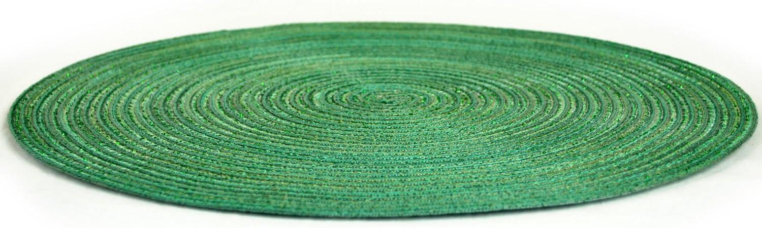 DII Round Woven Kitchen Placemat Set, Set of 6, 15" Diameter, 100% Polyethylene, Multiple Colors/Set Sizes